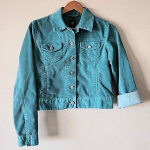 Gap denim jacket women's size small button up cropped